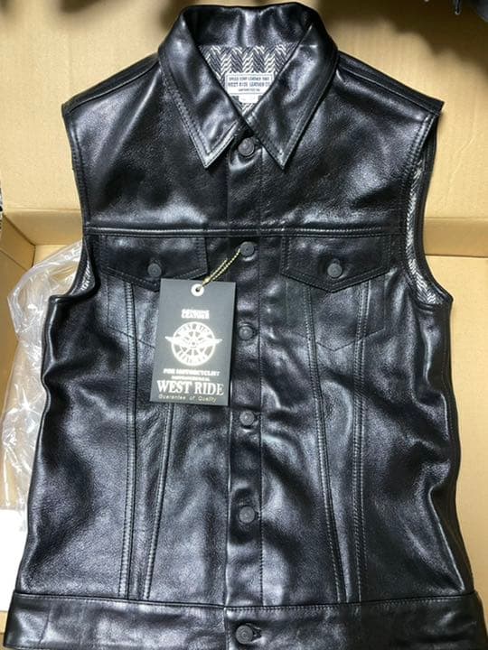 新品 ウエストライド west ride ディーンベスト レザーベスト 38