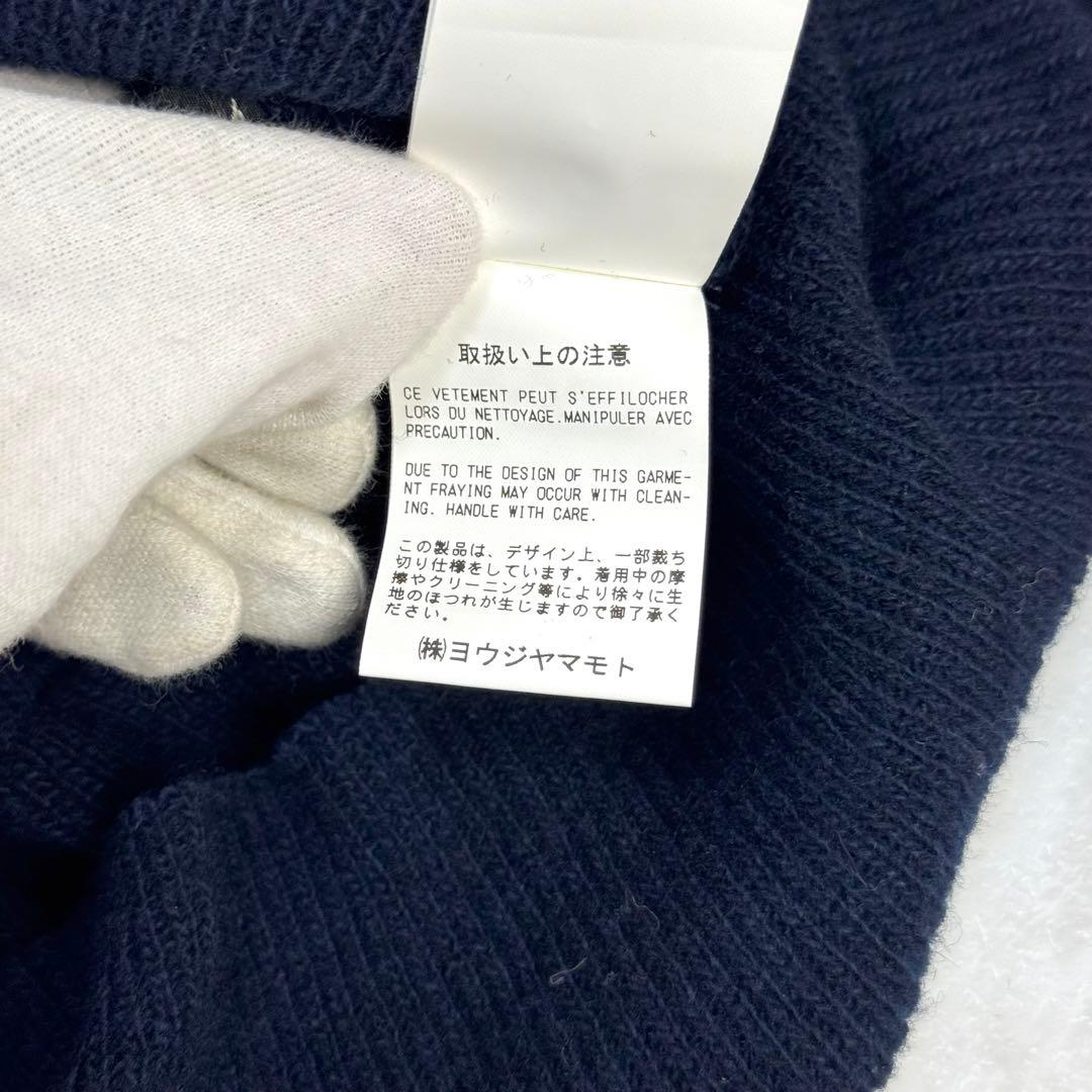 美品 y's ワイズ ヨウジヤマモト 変形 アシンメトリー ニット ネイビー