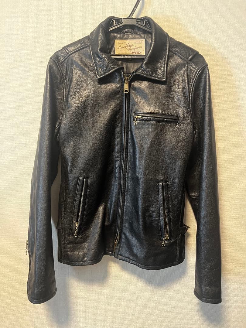 ル*読様 AVIREX トラッカーライダースレザージャケット38 ゴートスキン AVIREX Tracker Riders Jacket (カモフラージュ) トラッカーライダース