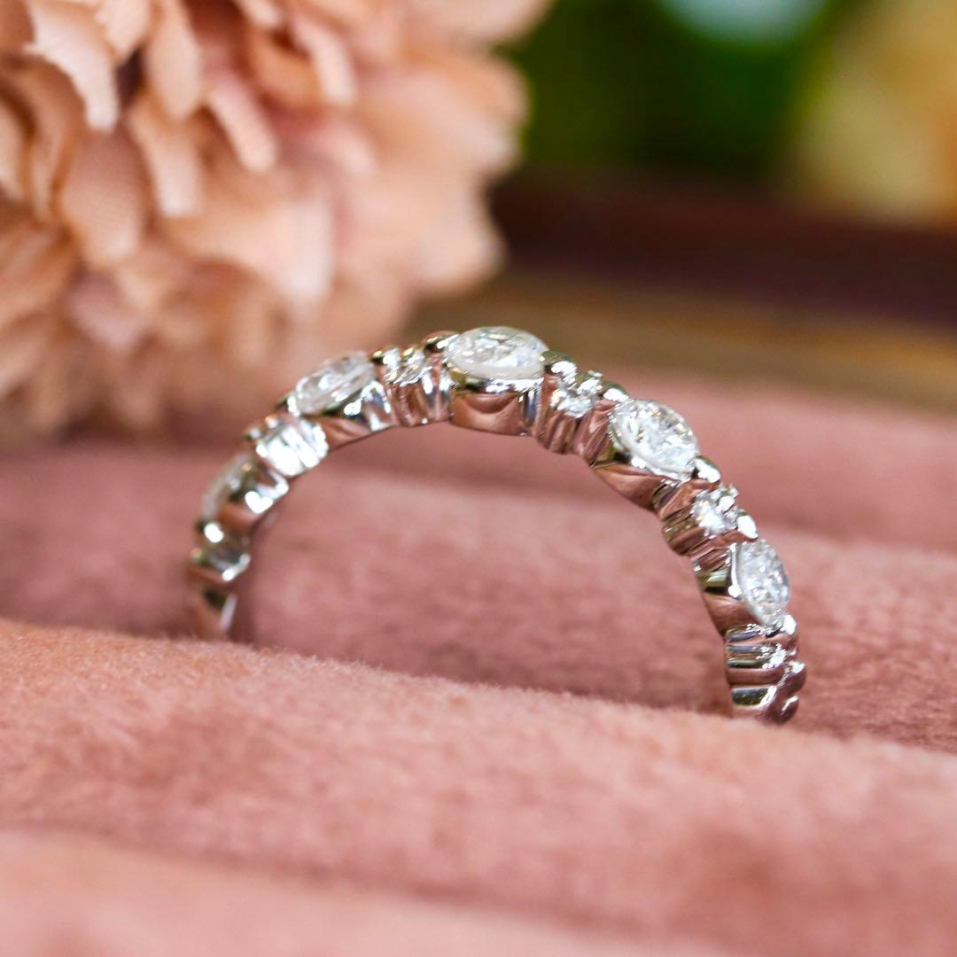 pt900ダイヤモンドリング　ハーフエタニティリング 計0.6ct