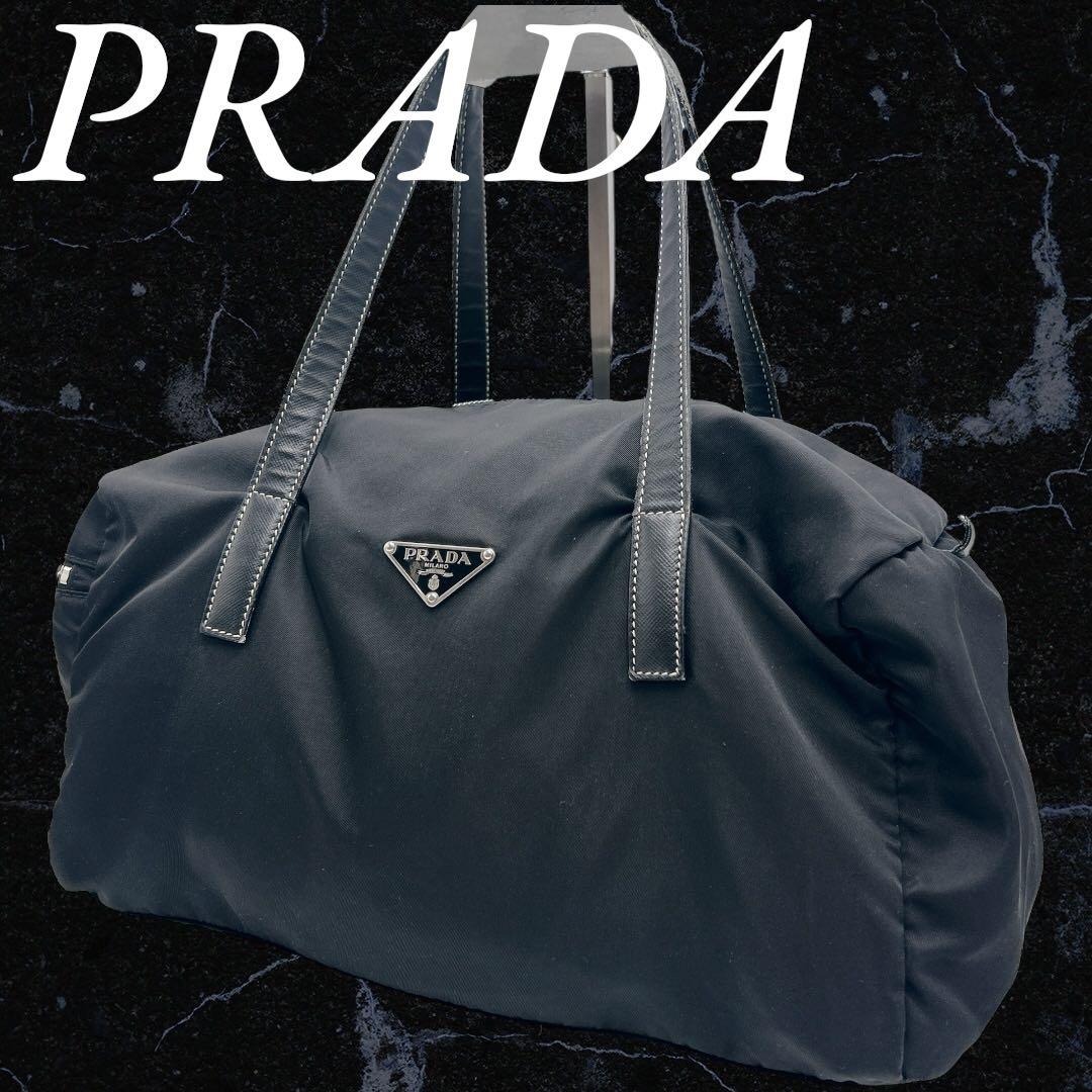 ✨極美品✨PRADA ミニボストンバッグ レザーハンドル 黒 y2k
