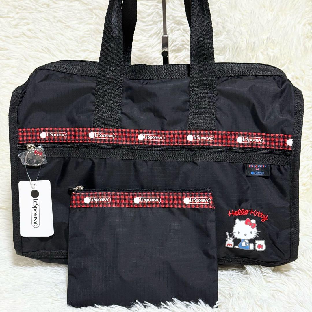 【✨新品同様✨】ハローキティ レスポートサック ボストンバッグ ポーチ付き❣️
