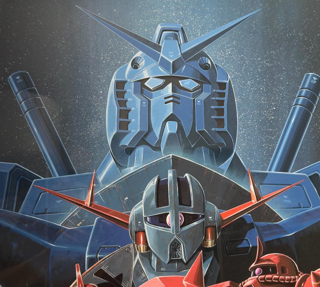 92cm特大 版画 大河原邦男 サイン入り 赤い彗星 機動戦士ガンダム 複製