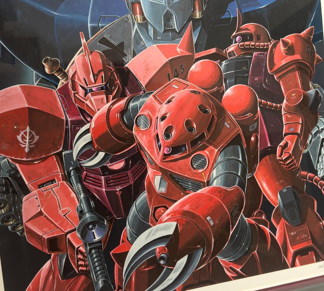 92cm特大 版画 大河原邦男 サイン入り 赤い彗星 機動戦士ガンダム 複製