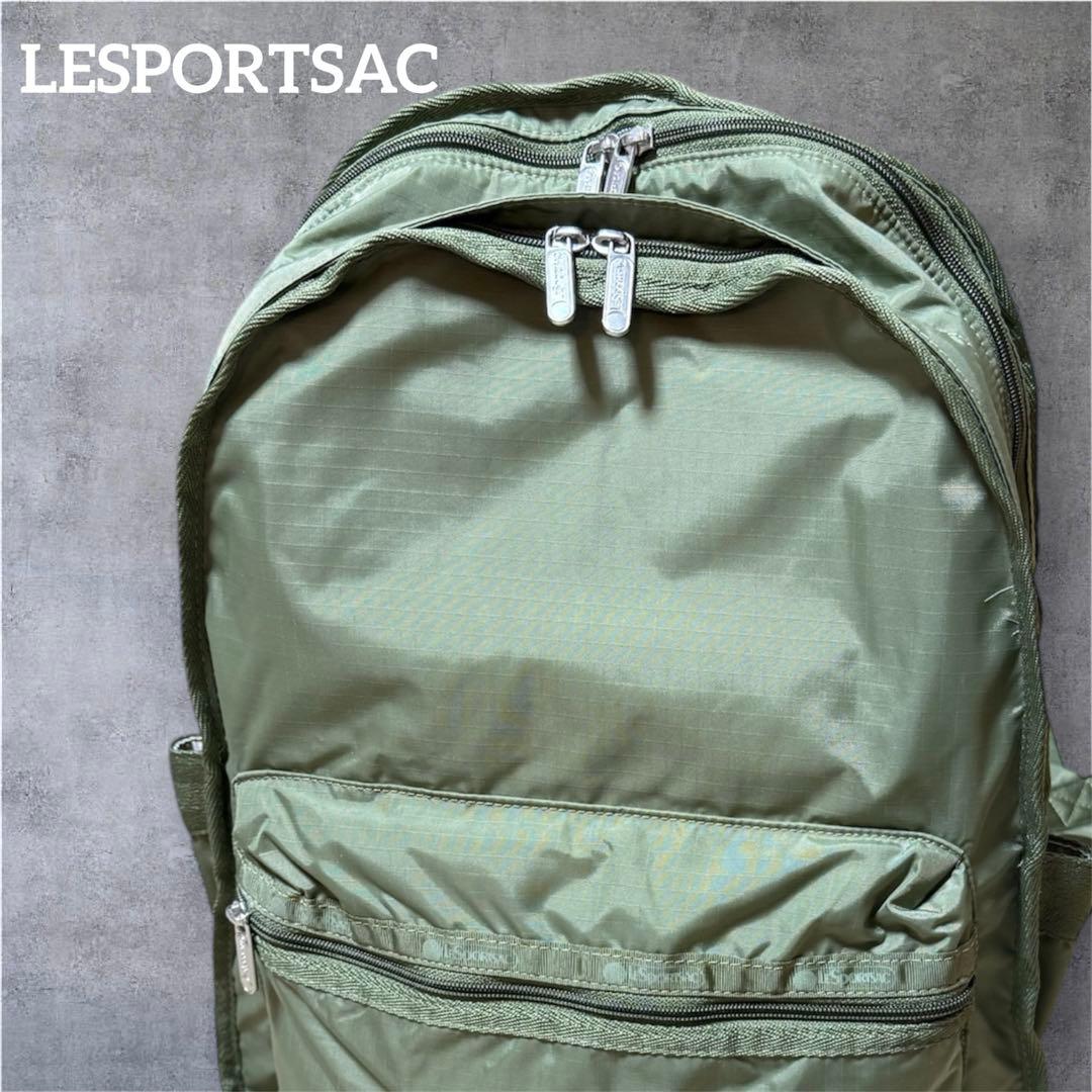 レスポートサック リュックサック バックパック 無地 カーキグリーン