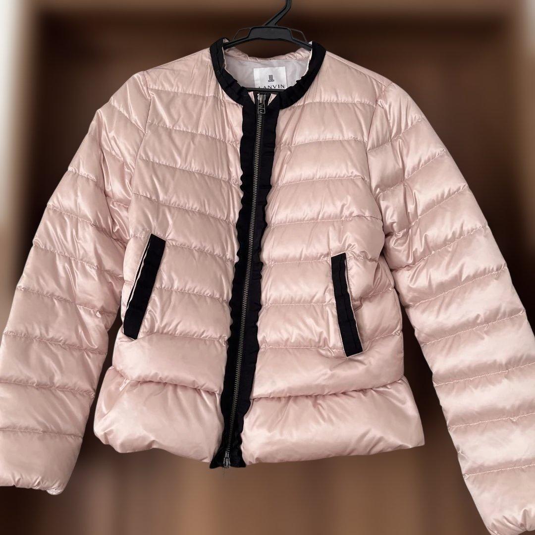 LANVIN en Bleu ダウンジャケット 38 ピンク未使用 タイムセール☆ランバンオンブルー リバーシブル ダウンコート 38
