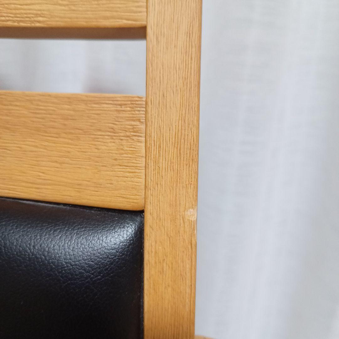 マナベインテリアハーツ 肘掛け付き回転イス チェアー 木製椅子 レザー