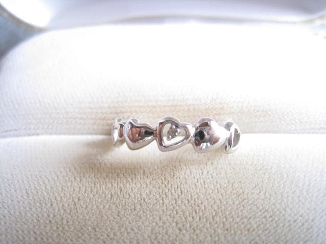 ☆みほりん！ダイヤモンド0.01ct k10WG指輪 #12号 美品！