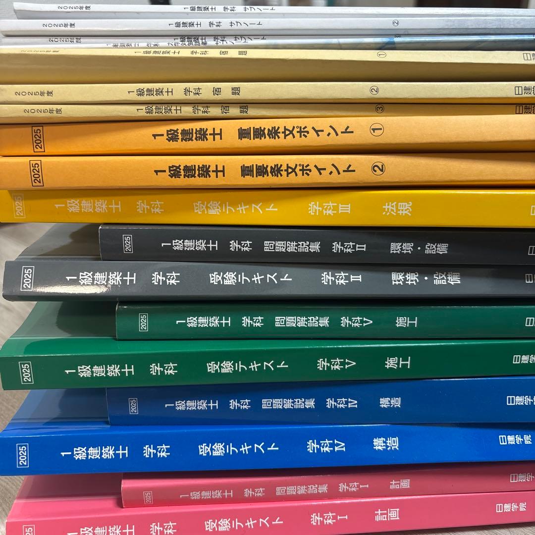 一級建築士 過去問題集 全18冊 日建学院2025 - メルカリ
