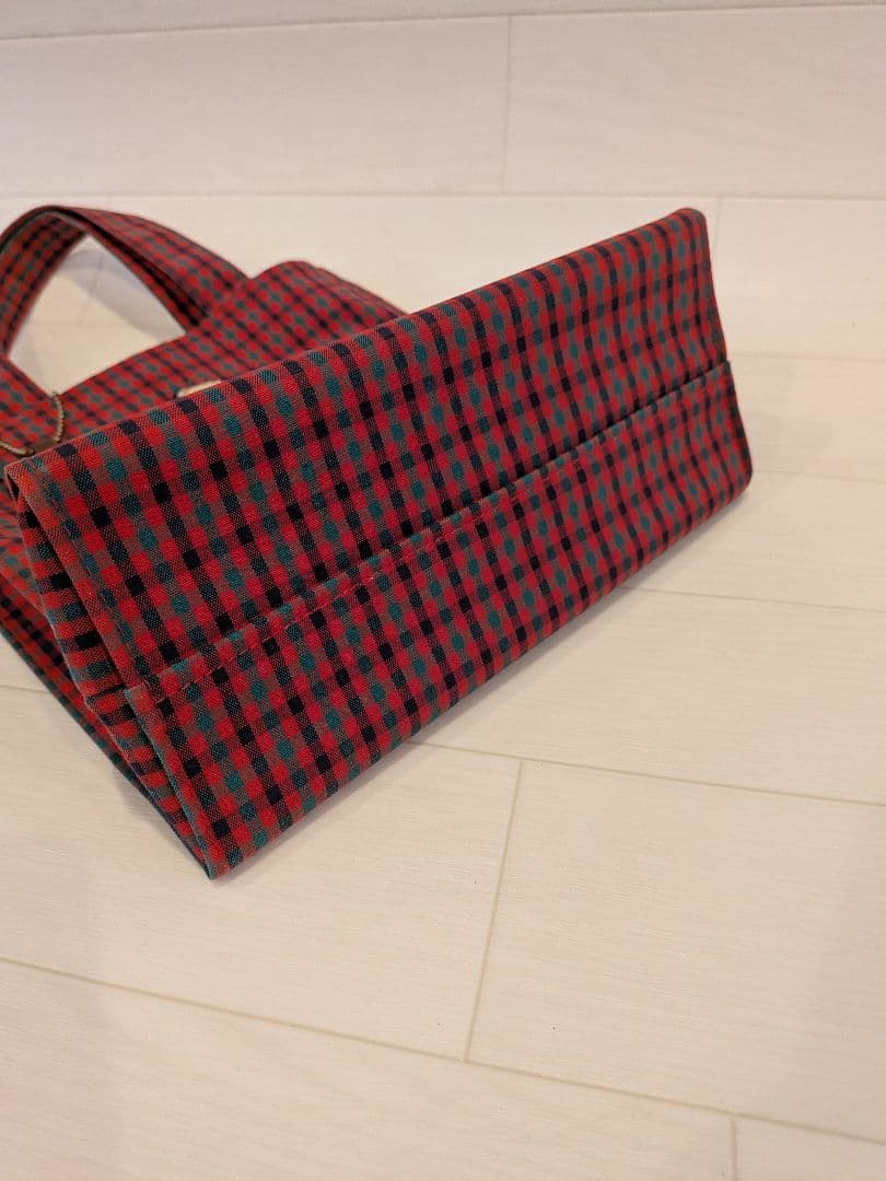 familiar ファミリア 赤 チェック柄 トートバッグ 旧デザイン 未使用