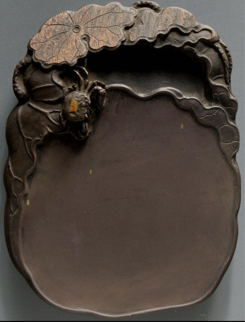 蓮 蟹 石硯 縦15.5cm 端砚 蓮 蟹 石硯 縦15.5cm 端砚