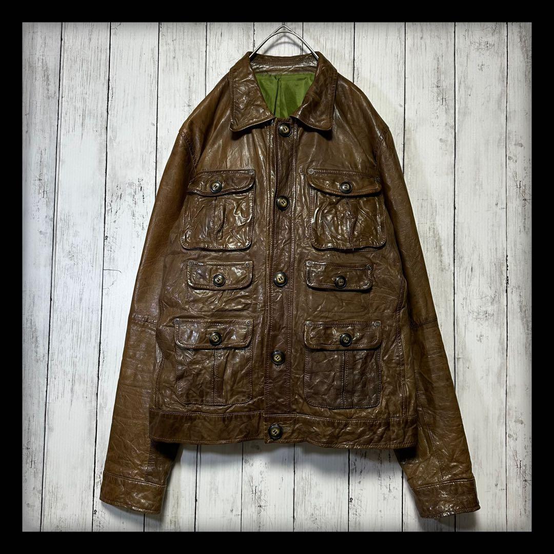 【291295=HOMME】ゴートスキン☆レザージャケット☆ライダース☆本革　3