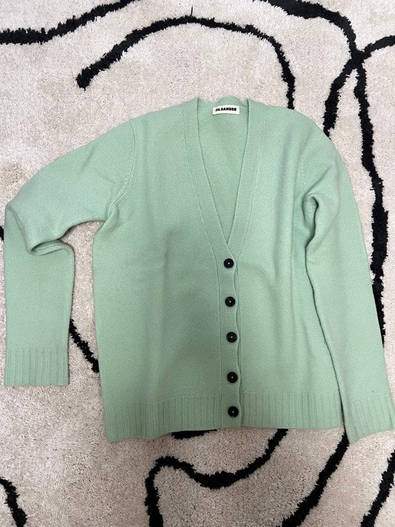 JIL SANDER ミントグリーン Vネック カーディガン