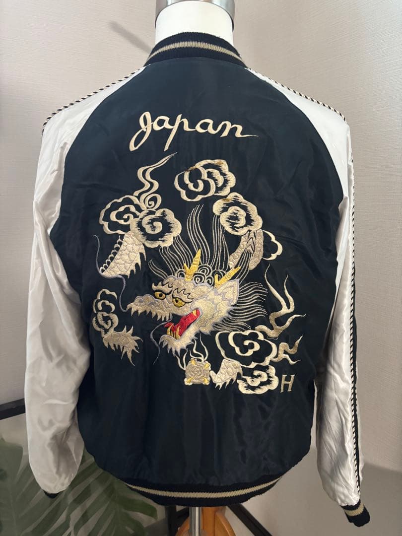 テーラー東洋　ブラック/ ネイビーブルー リバーシブル　スカジャン ヒノヤ別注