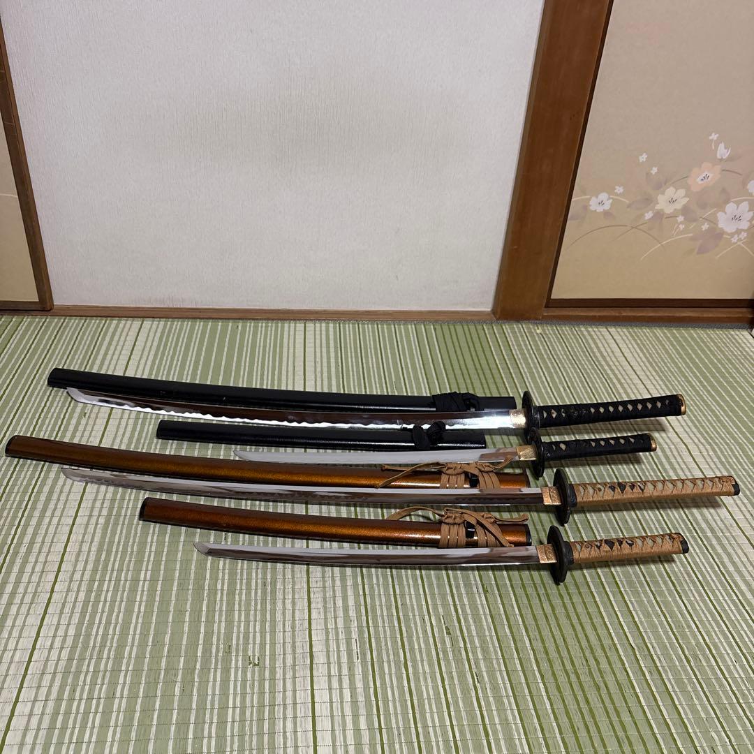 模造刀　模擬刀　武士　侍　伝統工芸　剣　ソード　太刀　小太刀　鞘　鍔　4本セット