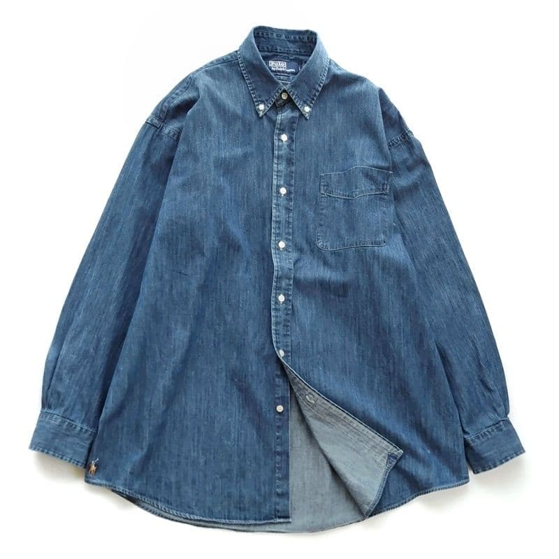 ビームス別注 ポロラルフローレン デニムシャツ 裾ポニー ビッグ