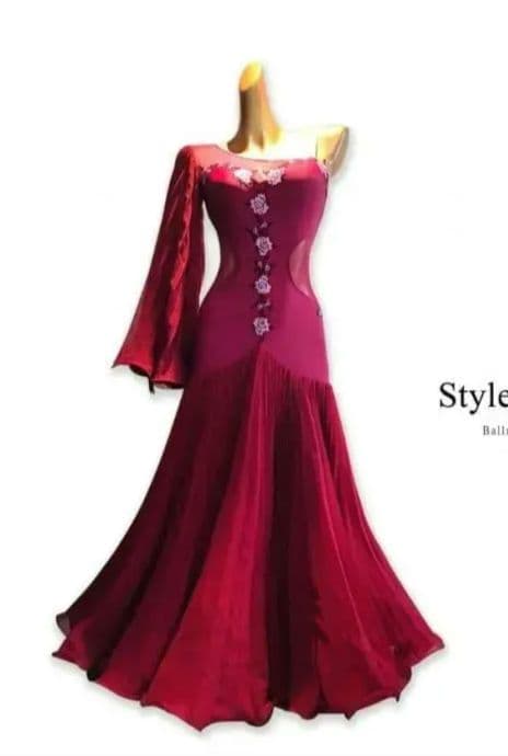 新品タグ付き 社交ダンス ドレス ワンピース 石無し ウェア TID