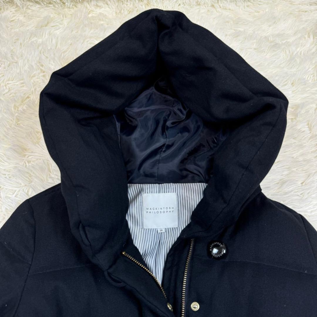 美品✨マッキントッシュ ダウンコート Aライン ベルト ネイビー 38 M