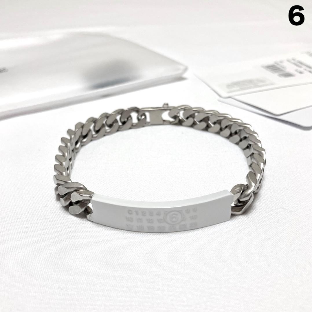 新品 6 24aw マルジェラ MM6 アノニマスロゴブレスレット 17196