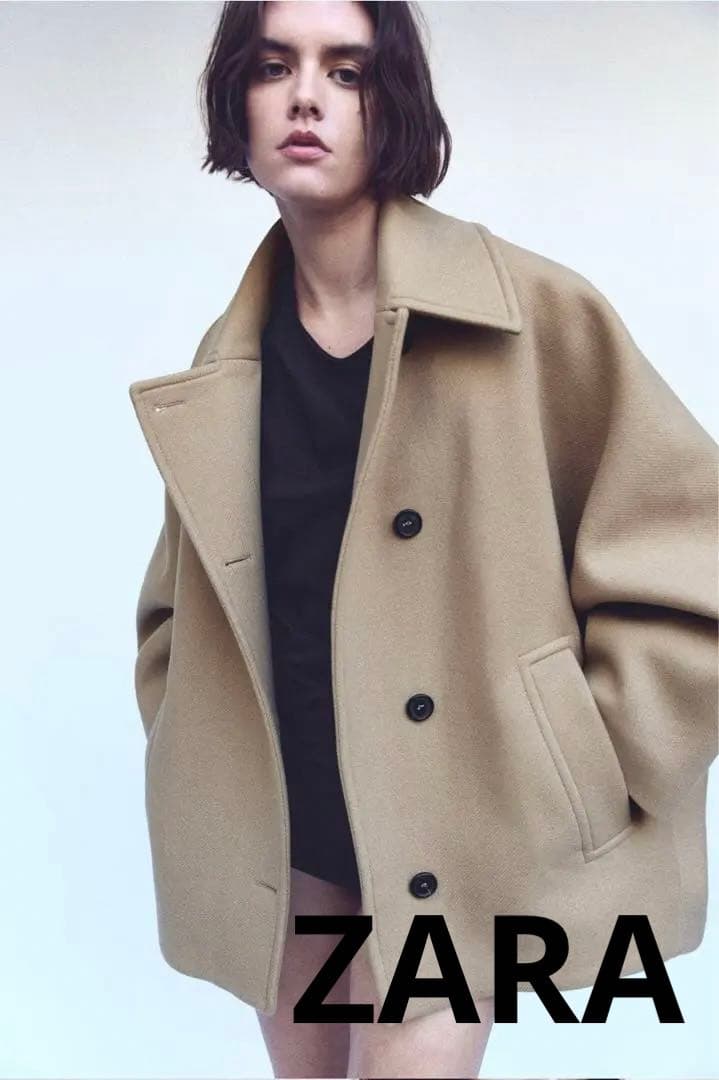 ZARA】ZW COLLECTION ショートウールブレンドコート - メルカリ