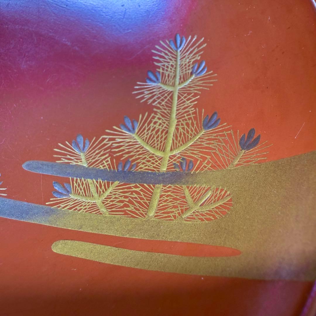 漆器 輪島塗 金蒔絵松鶴文 木製 蓋付椀 お煮物椀 吸物椀 5客 骨董品