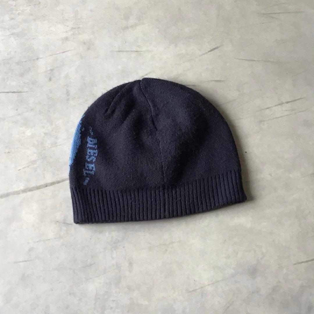 90s diesel ディーゼル ビーニー ニット帽 ネイビー ブルー Y2K - メルカリ