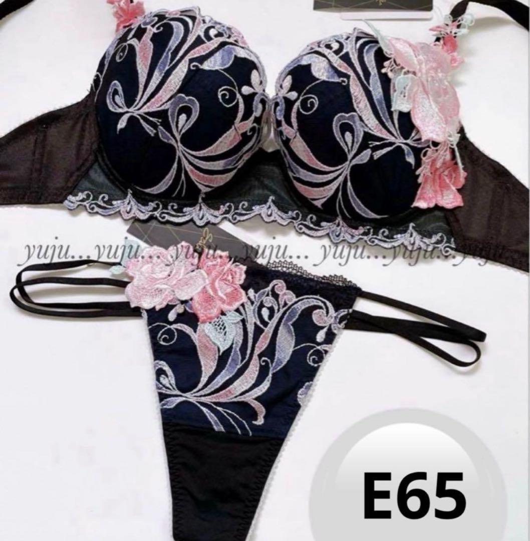 ワコール/サルート 66グループ 新品タグ付 P-upブラTバックE65 BL