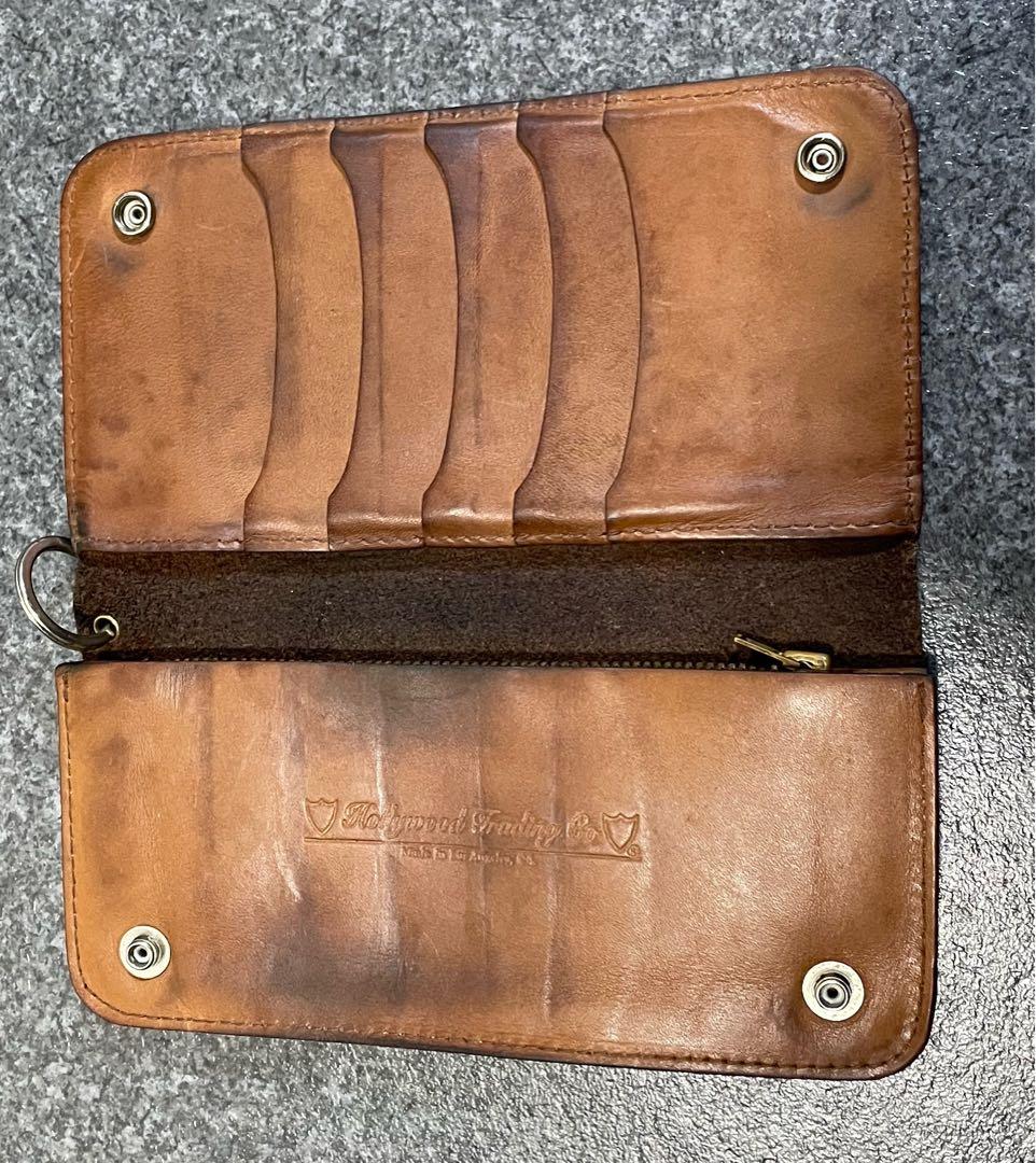 HTC レザーウォレット 長財布 茶 スタッズ ブラウン エイジング - メルカリ