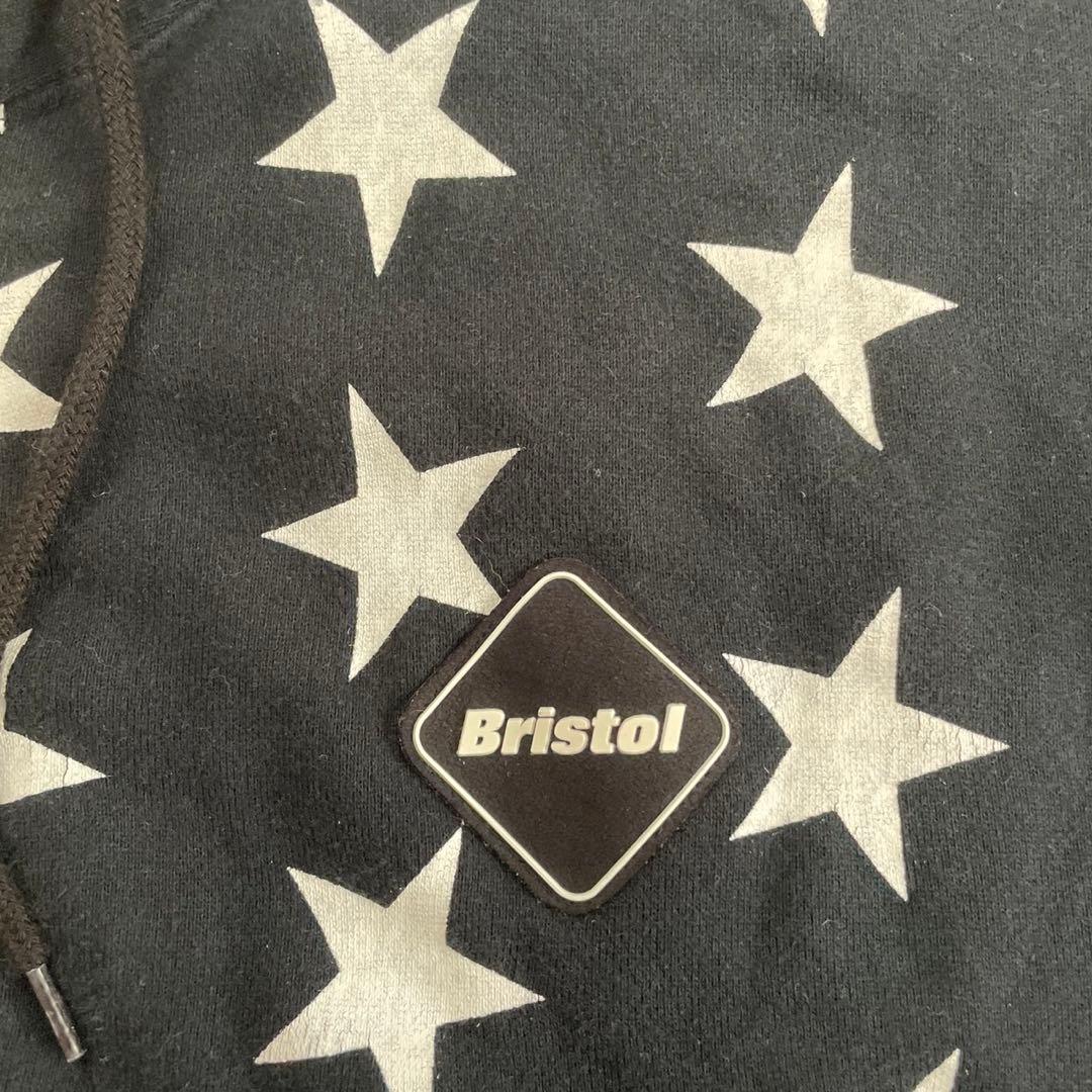 fcrbブリストル ジップパーカー スウェット 黒 総柄 星柄 スター