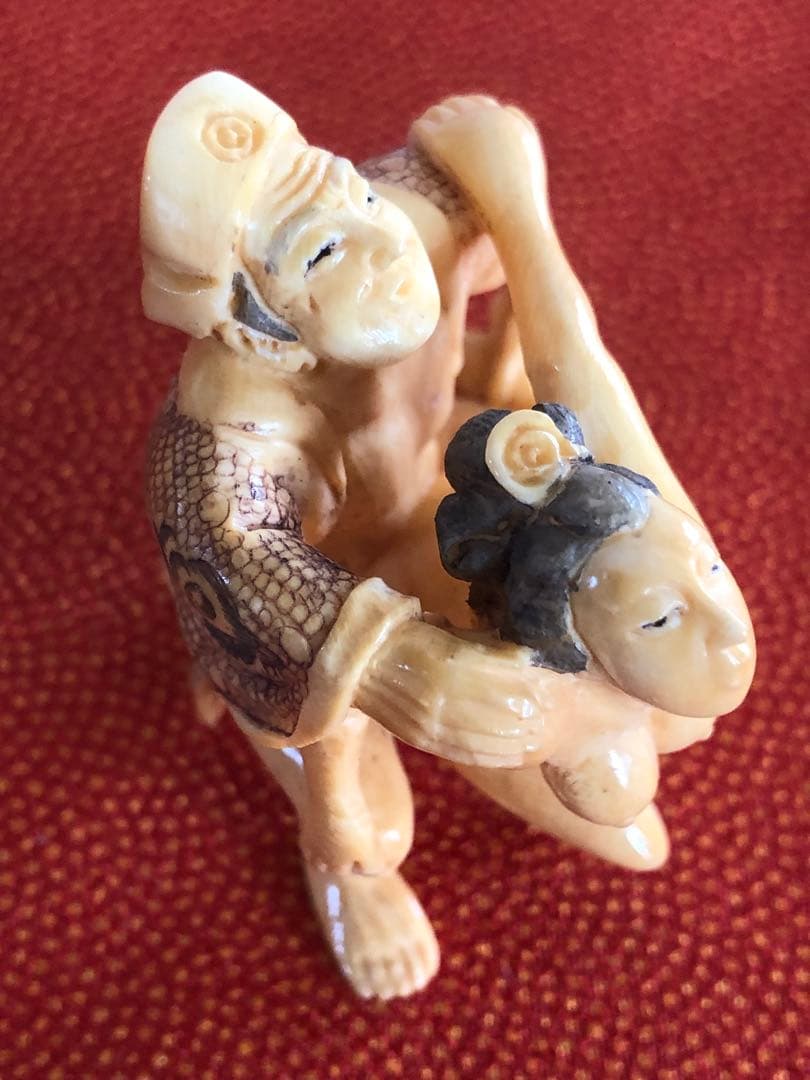 インテリア根付春画裸婦人物透かし彫り現品