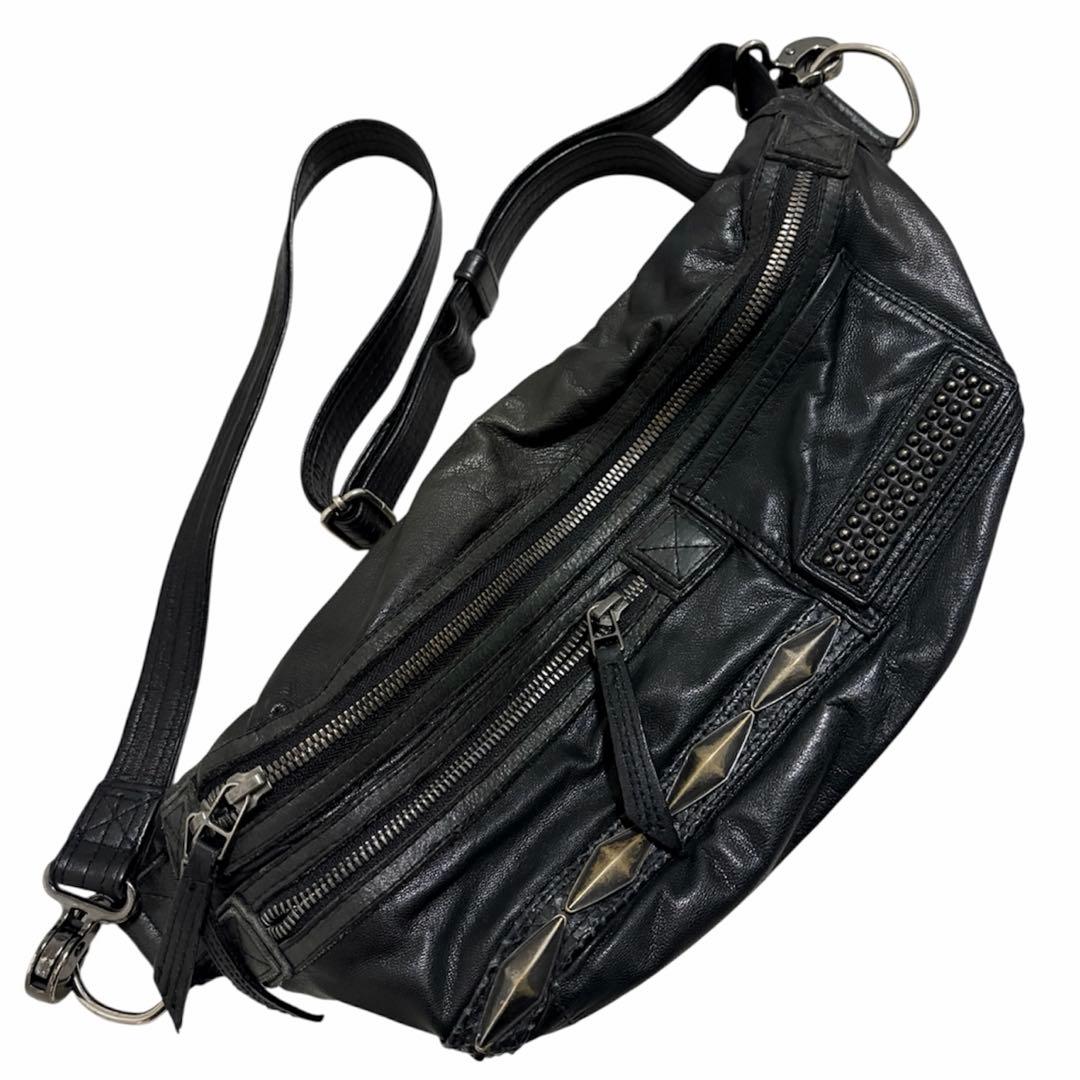 kmrii レザー スタッズ ショルダー バッグ archive v系