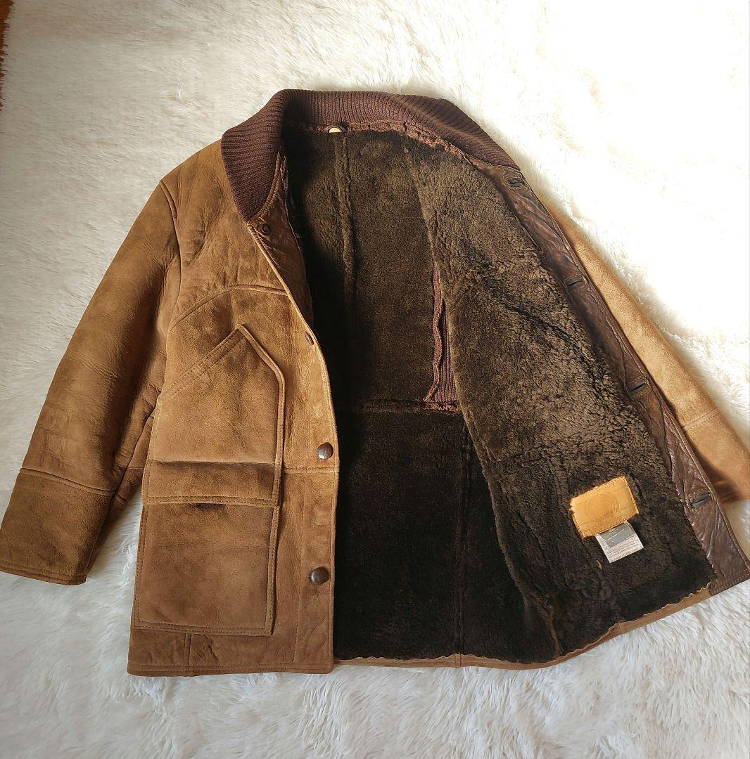 オーバーサイズ ムートンコート ニュージーランド製 ロング丈 vintage