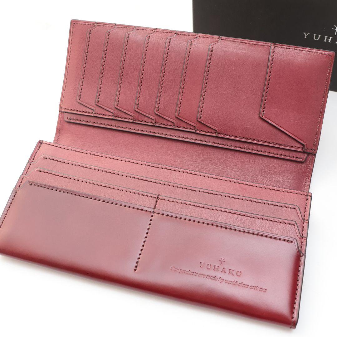 B品 ユハク YUHAKU ワインレッド 札入れ 長財布 YAC112コードバン