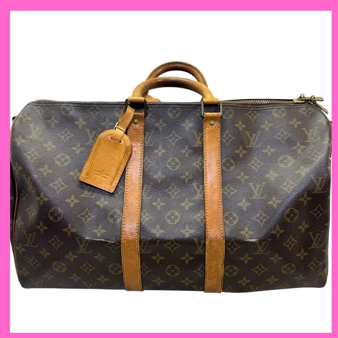 ルイヴィトン キーポル 45 モノグラム ボストン バッグ ブラウン