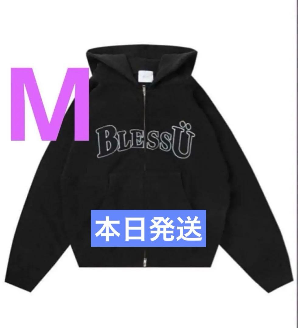 BlessÜ ブラック ジップアップパーカー
