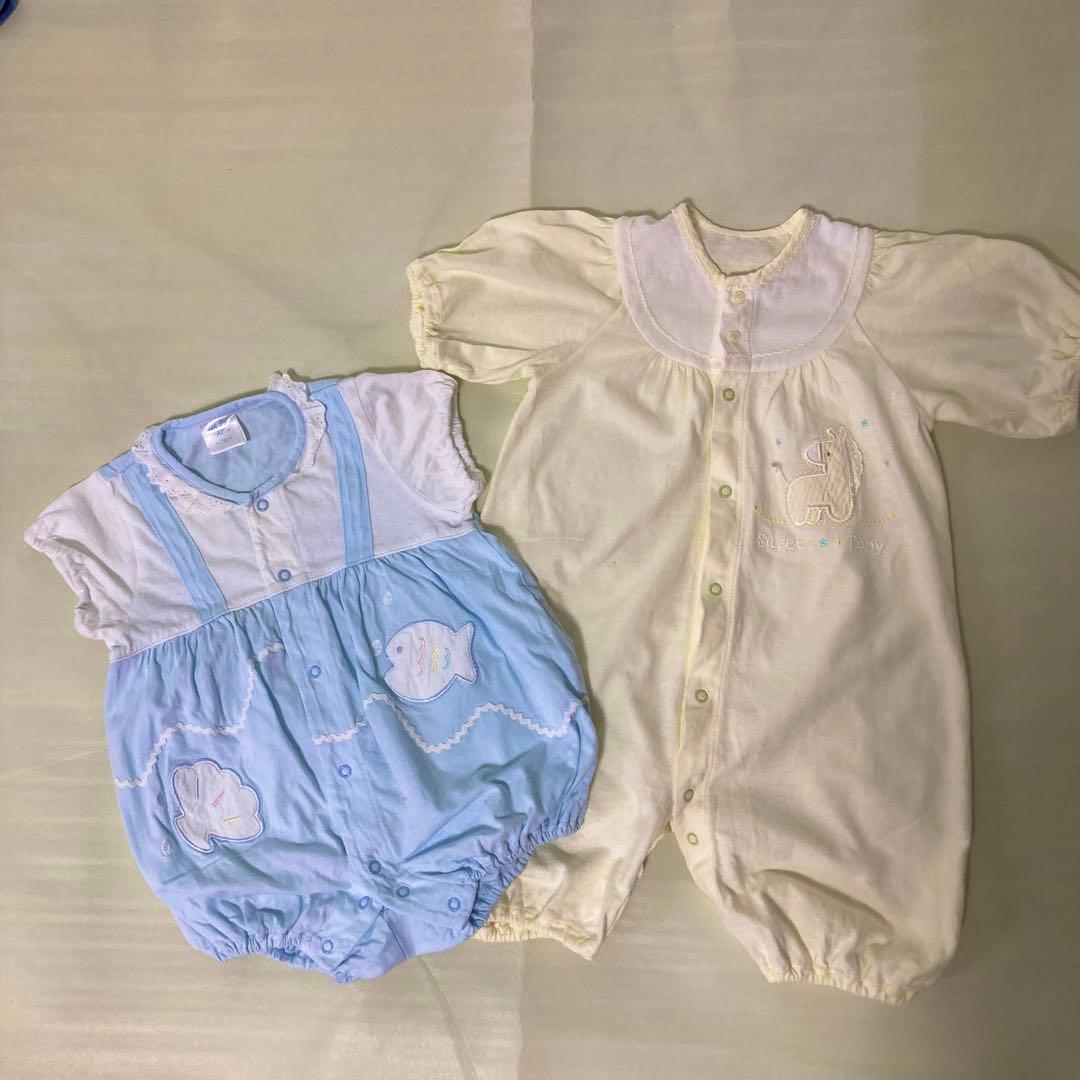 ベビー服 ふうせんうさぎ ロンパース 70cm 2枚セット カバーオール