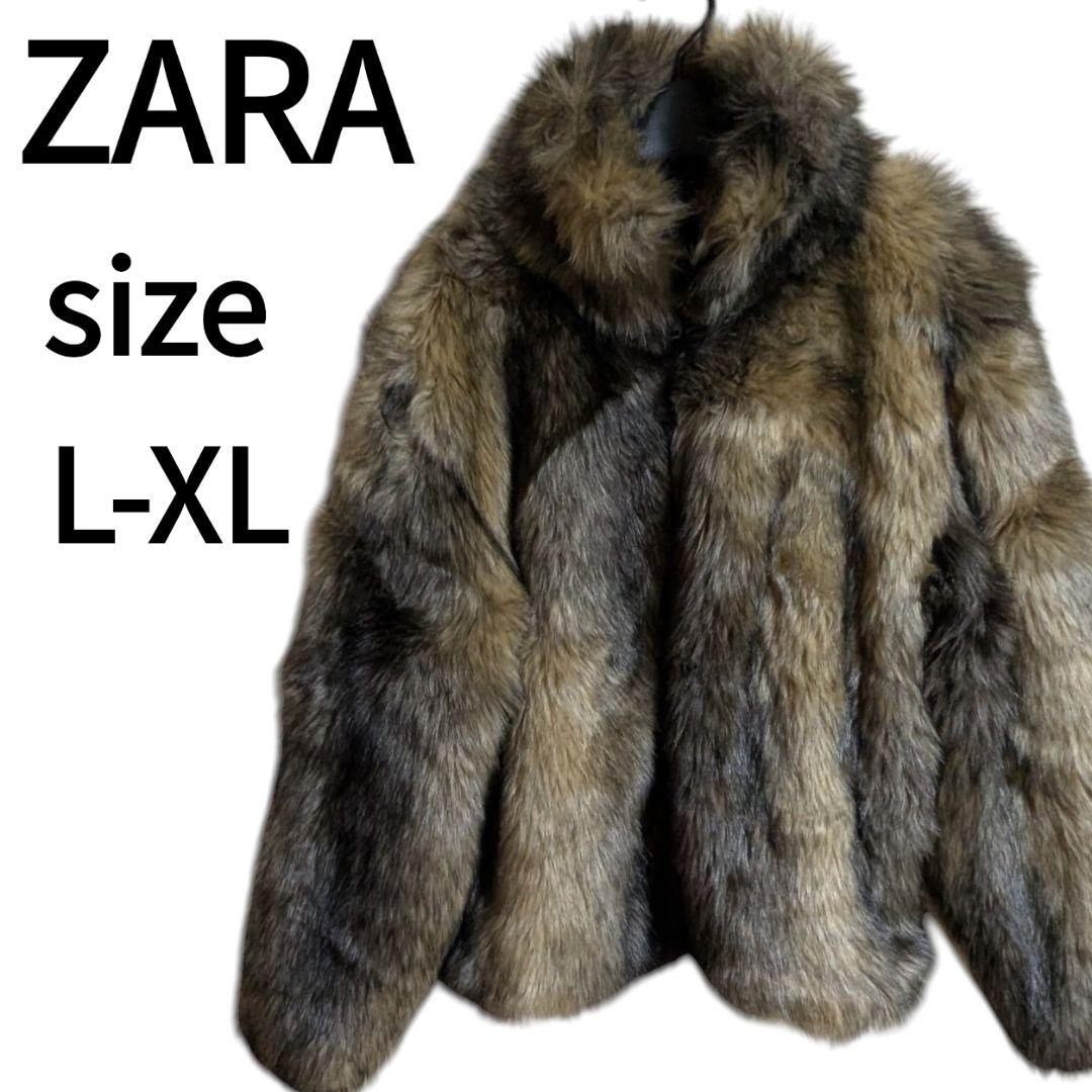 ZARA フェイクファーボンバージャケット ファーブルゾン メンズ - メルカリ