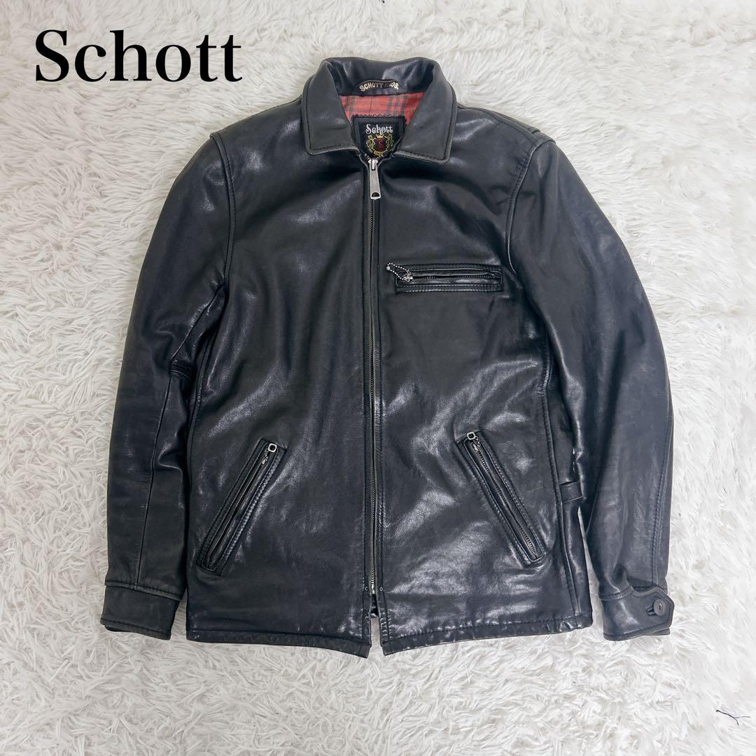 【美品】Schott トラッカー シングルライダース カウハイド 3101022 希少✨Schott トラッカージャケット ライダース カウハイド 3101022