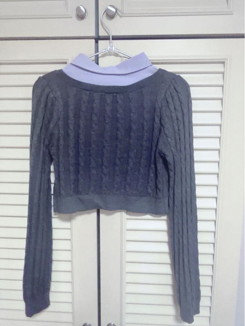 pium レイヤードケーブル長袖ニット チャコール - メルカリ