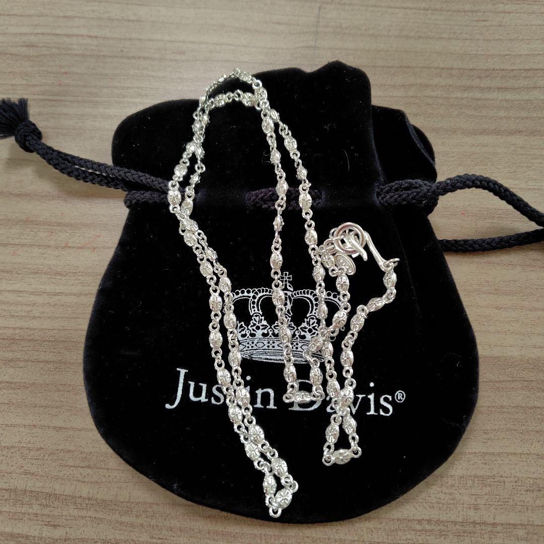 Justin Davis　 タイニークロスチェーン 70cm　シルバー　ロング