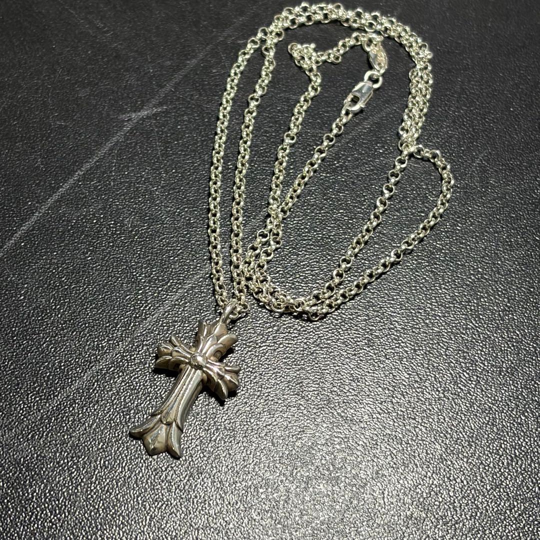 Chrome hearts クロムハーツ ダブルクロス ネックレス チェーン付き