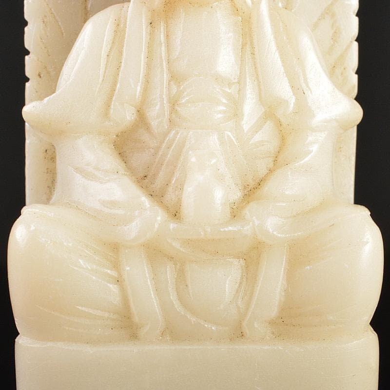 NM様専用 中国玉石白玉彫刻 観音菩薩像仏像 印材重さ約425g M R6796