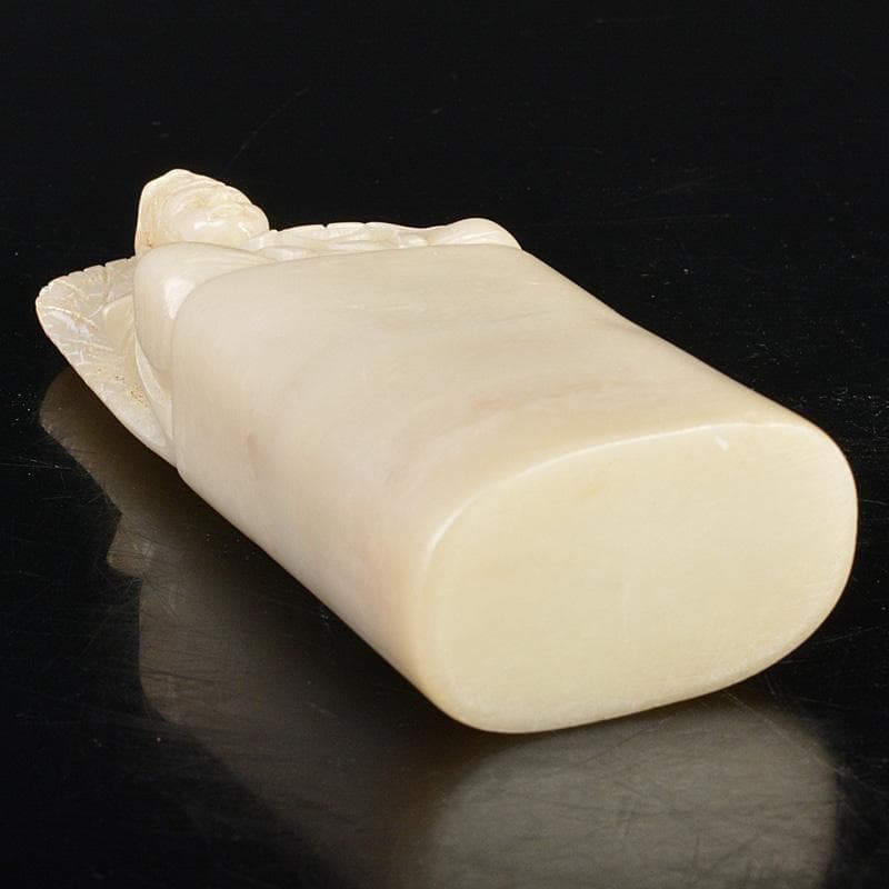 NM様専用 中国玉石白玉彫刻 観音菩薩像仏像 印材重さ約425g M R6796