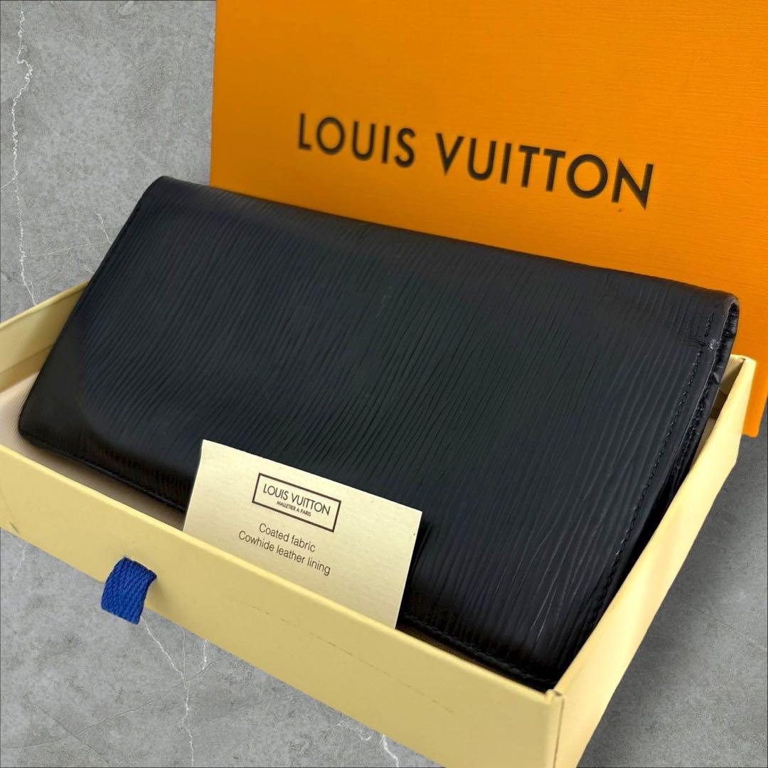 美品✨ ルイヴィトン エピ ポルトフォイユ ブラザ 長財布 折り財布 ブラック