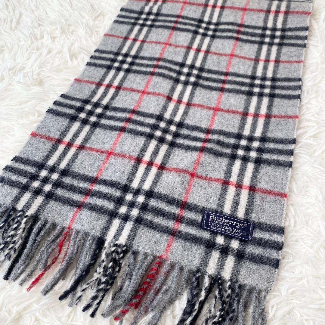 極美品】バーバリー マフラー ストール ラムウール ノバチェック