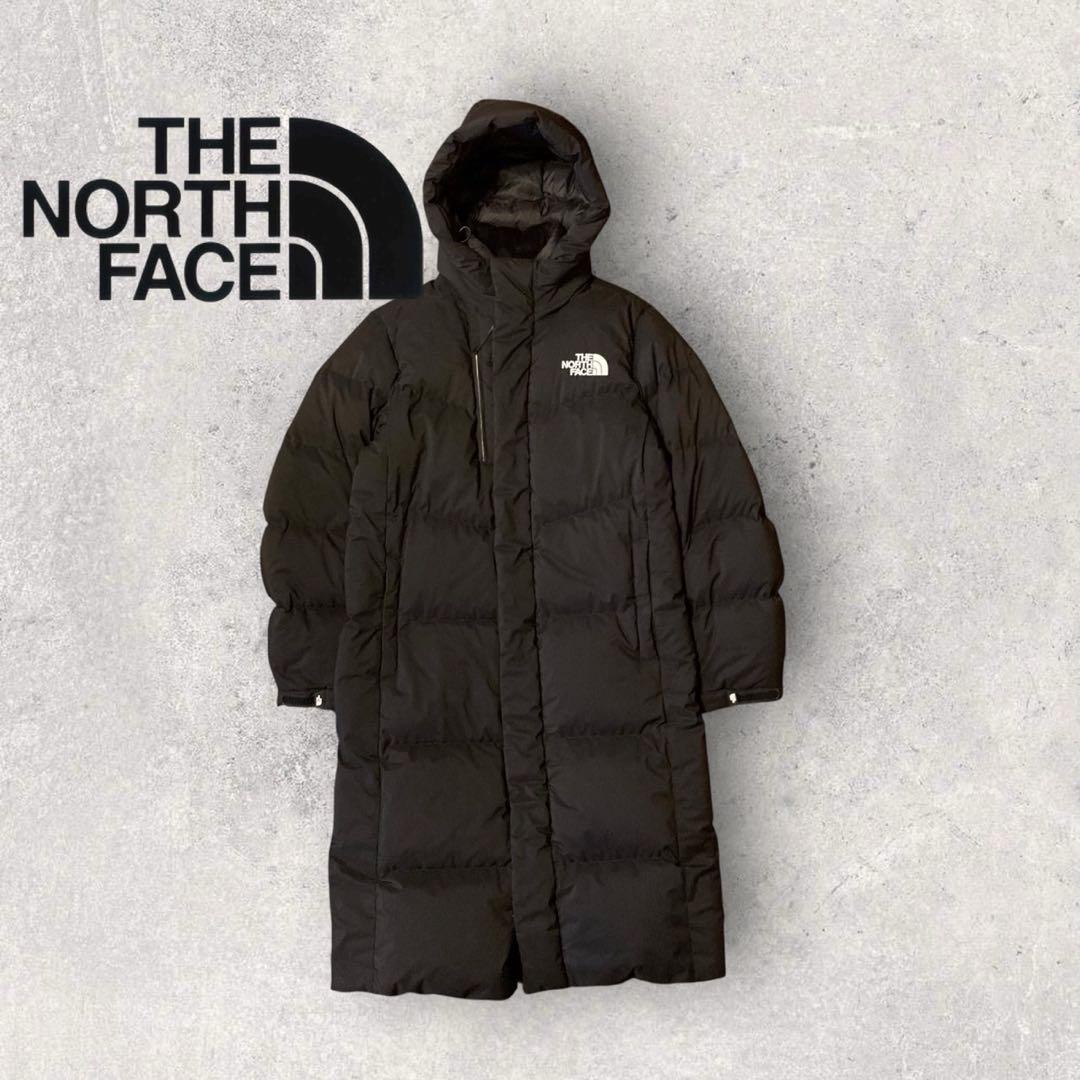 ザ・ノースフェイス】ロングダウンコート ベンチコート 黒 S 刺繍 h