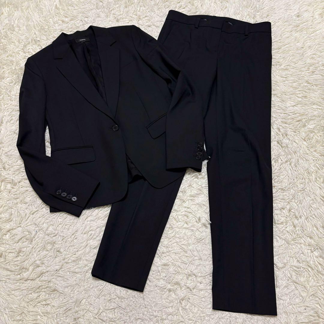 美品 M 現行 Theory セットアップ スーツ ブラック 黒 ストレッチ