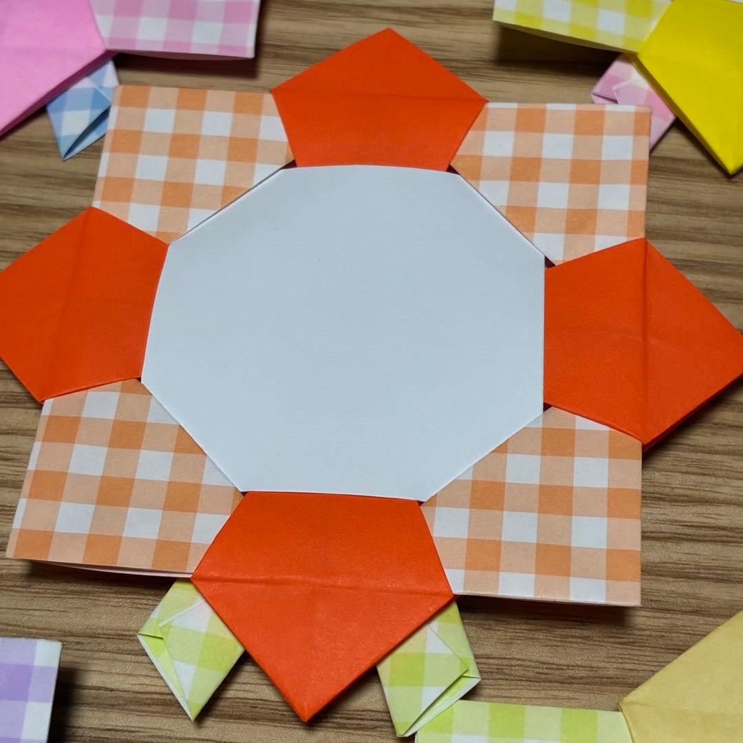 折り紙メダル チューリップ花束 8枚 メッセージカード - メルカリ