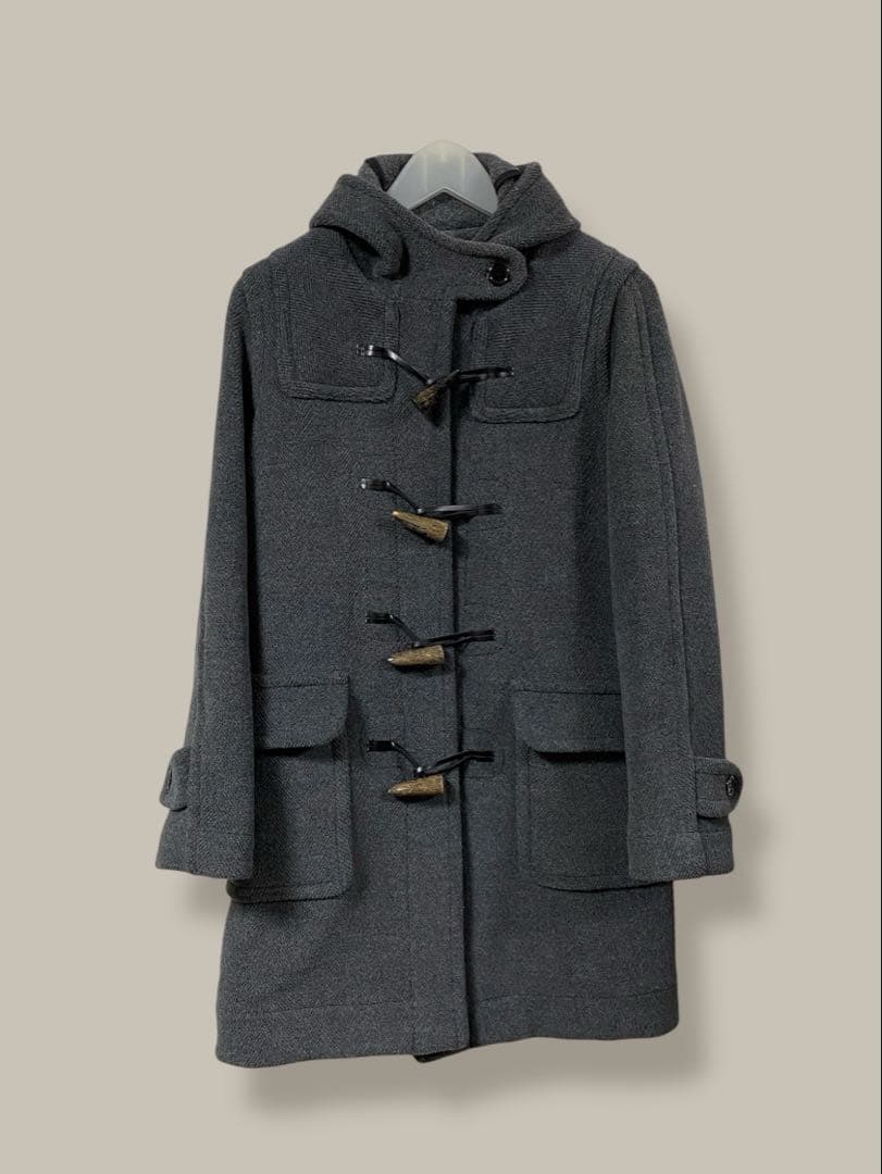 INVERTERE ウール ダッフルコート 英国製 ヘリンボーン グレー