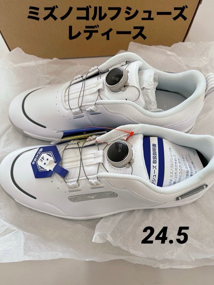 【新品】ミズノレディースゴルフシューズ⭐︎ ワイドスタイルWGボア
